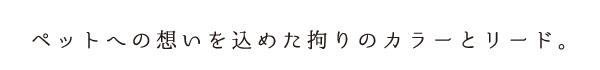 ペットへの想いを込めた拘りのカラーとリード。